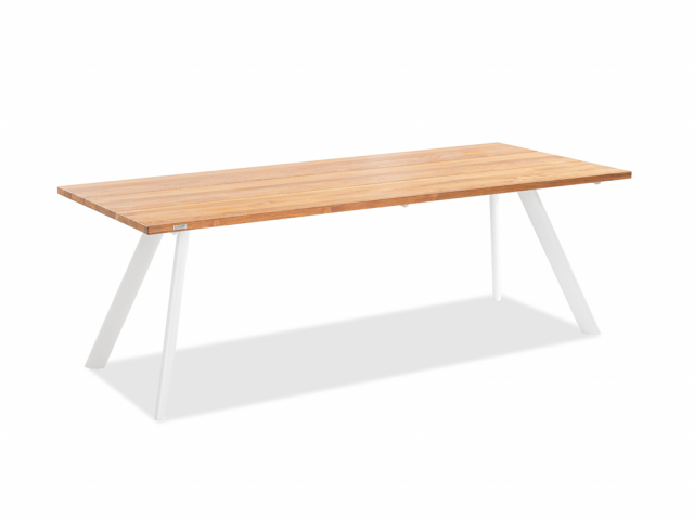 Niehoff Noah Tisch, Stativprofil Ivory, Teak gelt, 160cm