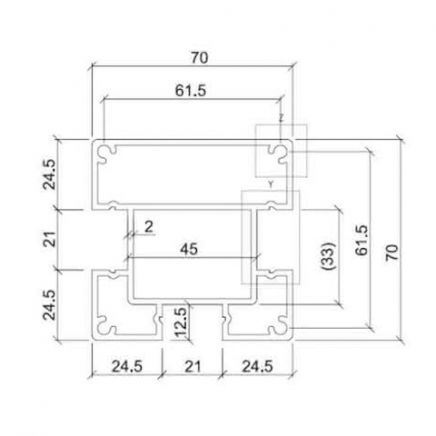 Aluminiumpfosten Kingston 7 x 7 x 225cm Anthrazit, zum Einbetonieren