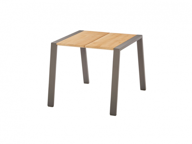 Diamond Garden Mali Beistelltisch Edelstahl Dunkelgrau, Teak Recycled