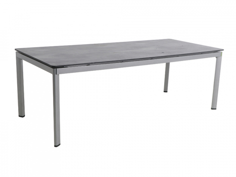 MWH Alutapo Tisch HPL Zement Silber, 220x95cm