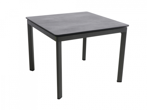 MWH Alutapo Tisch HPL Zement Iron Grey, 95x95cm