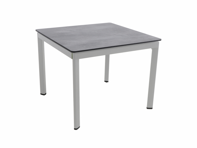 MWH Alutapo Tisch HPL Zement Silber, 95x95cm