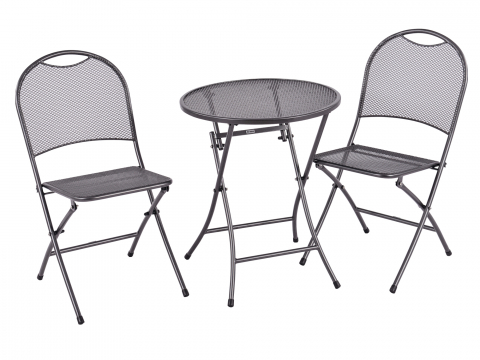 MWH Cafe Latte 3-teiliges Bistro Set Iron Grey