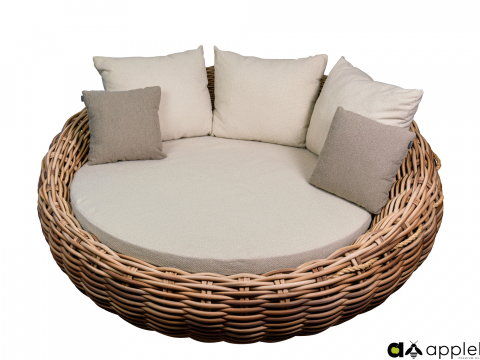 Apple Bee Cocoon Daybed Boucle Cream inkl. Kissen 220x220x69