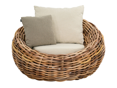 Apple Bee Cocoon Lounge Chair Boucle Cream 130x130x69cm