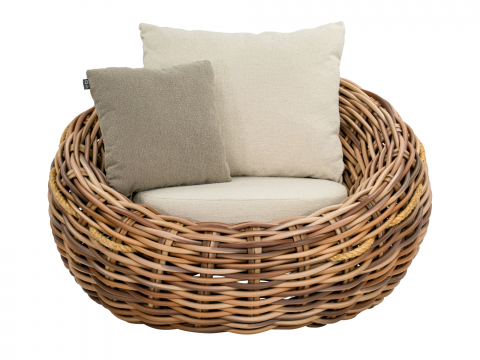 Apple Bee Cocoon Lounge Chair Boucle Cream 130x130x69cm