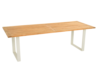 Apple Bee Condor Dining Tisch Alu oyster 240x95cm mit Teakplatte Apple Bee Condor Dining Tisch Alu oyster 240x95cm mit Teakplatte