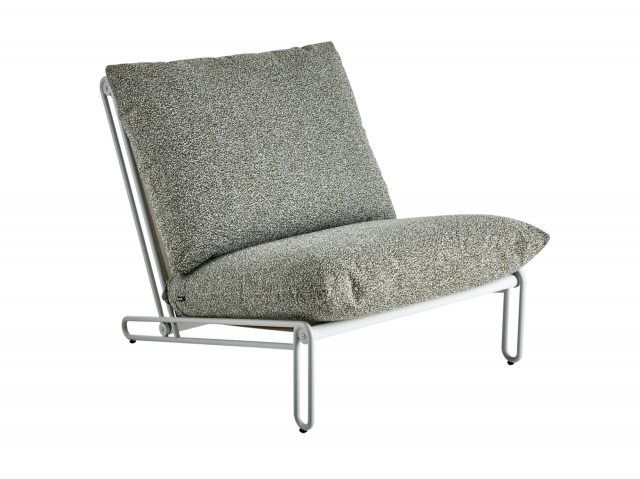 Brafab Blixt Loungesessel Aluminium hellgrau, Teddy Verde