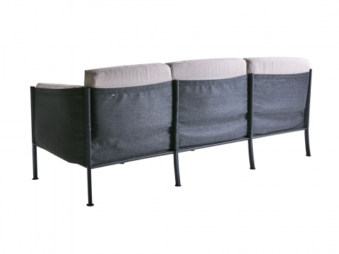 Brafab Delux 3-Sitzer Sofa, Schwarz Teddy beige