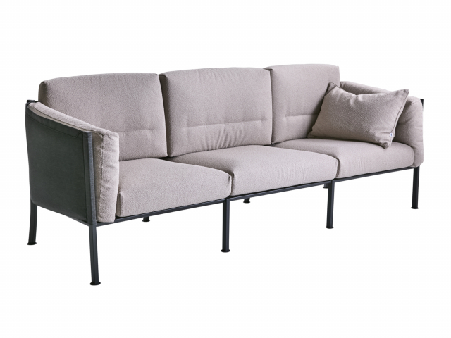 Brafab Delux 3-Sitzer Sofa, Schwarz Teddy beige